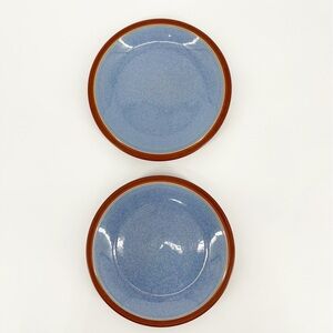 Denby Juice Salad plates England Stoneware Berry Blue 7.25"